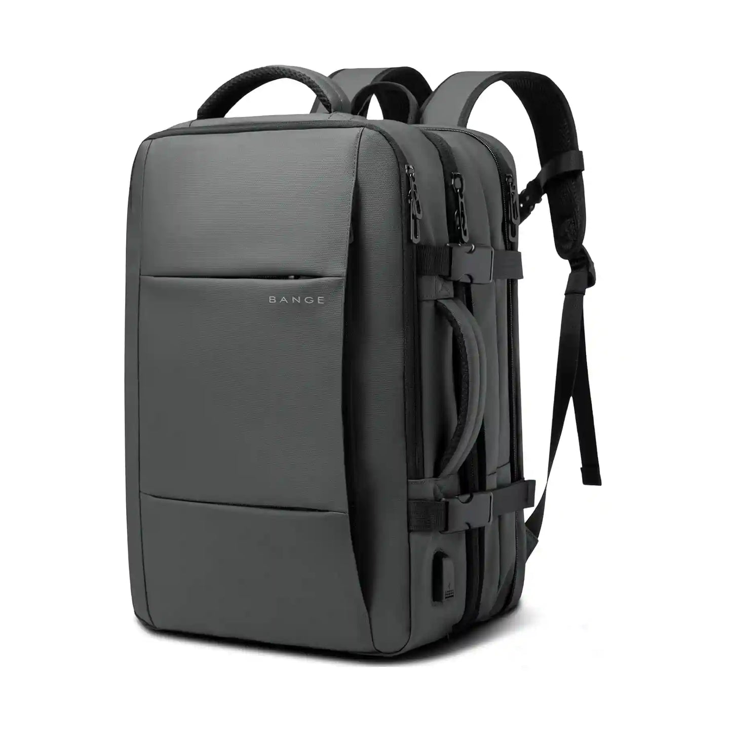 Reseryggsäck handbagage med stilren grå design och förstärkta sidoremmar