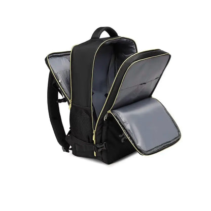  Interiör av ryggsäck med laptopfack, flera fack och smart förvaring