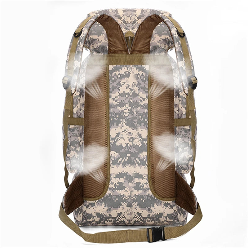 Backpack Ryggsäck 80 Liter: Hållbar Militärinspirerad Design med MOLLE-System - Ryggsäck